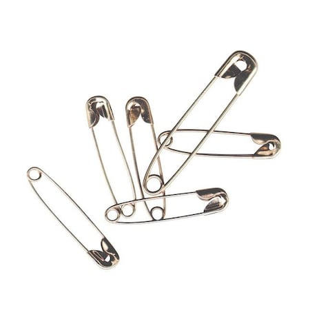 Safety Pin, No 2, 1-1/2 In, Steel, Nickel Plated, Pack Of 144 PK